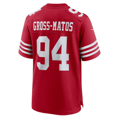 Tlead SF.49ers #94 Yetur Gross-Matos Scarlet Team Game Jersey