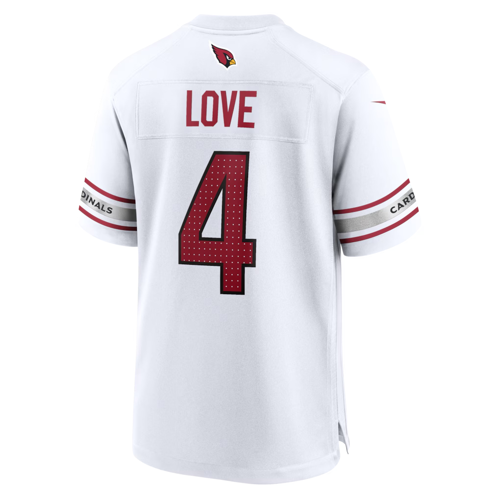 Tlead A.Cardinals #4 Jeremiyah Love White Game Player Stitched Jerseys
