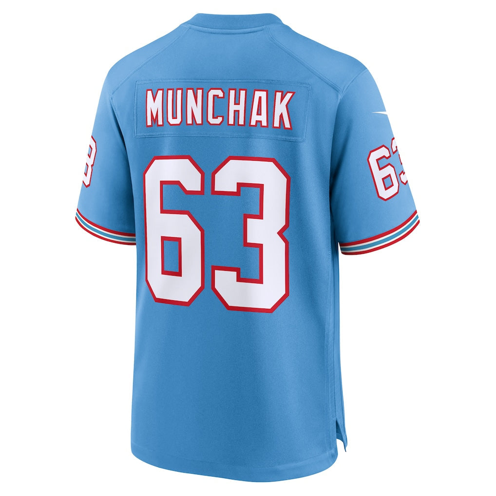 Tlead T.Titans #63 Mike Munchak Light Blue Retired Player Alternate Game Jersey