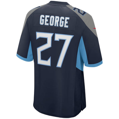 Tlead T.Titans #27 Eddie George Navy Game Retired Player Jersey