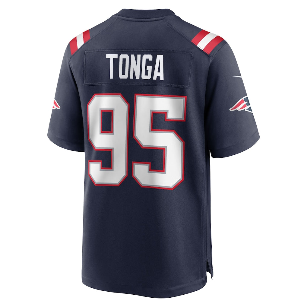Tlead NE.Patriots #95 Khyiris Tonga Navy Team Game Jersey