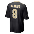 Tlead NO.Saints #8 Archie Manning Black Retired Player Game Jersey