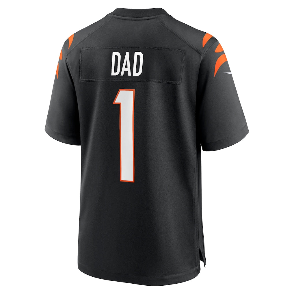 Tlead C.Bengals #1 Dad Black Game Jersey