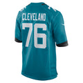Tlead J.Jaguars #76 Ezra Cleveland Teal Game Jersey