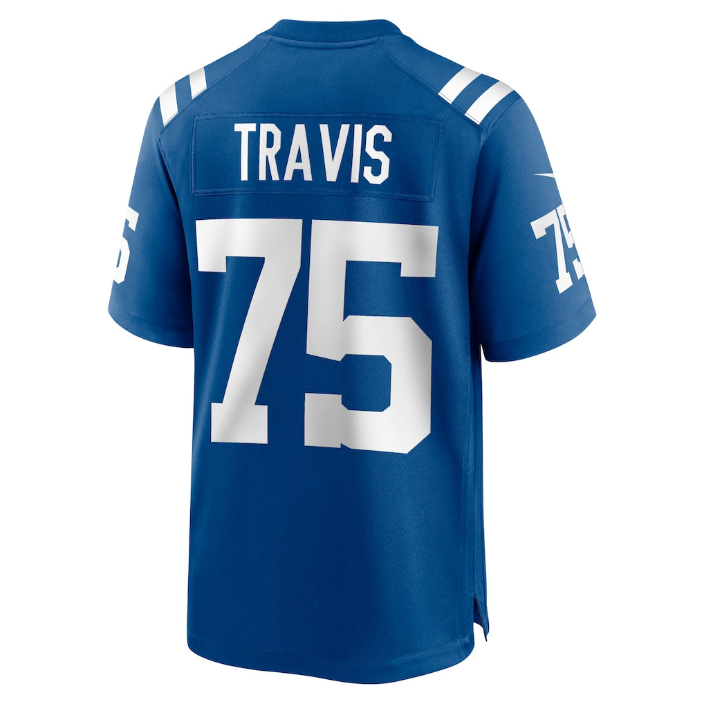 Tlead IN.Colts #75 Jalen Travis Royal Team Game Jersey