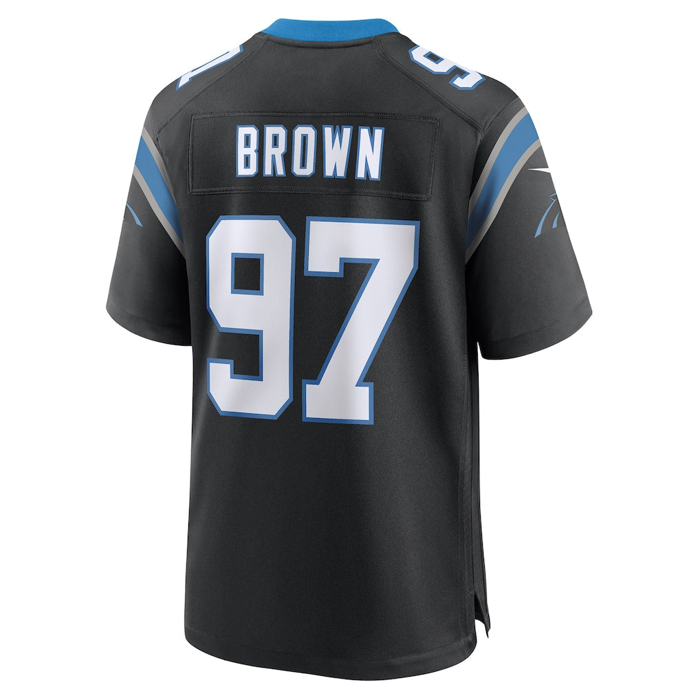 Tlead C.Panthers #97 Bobby Brown Black Team Game Jersey