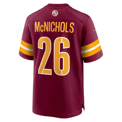 Tlead W.Commanders #26 Jeremy McNichols Burgundy Game Jersey