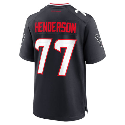 Tlead H.Texans #77 LaDarius Henderson Navy Team Game Jersey