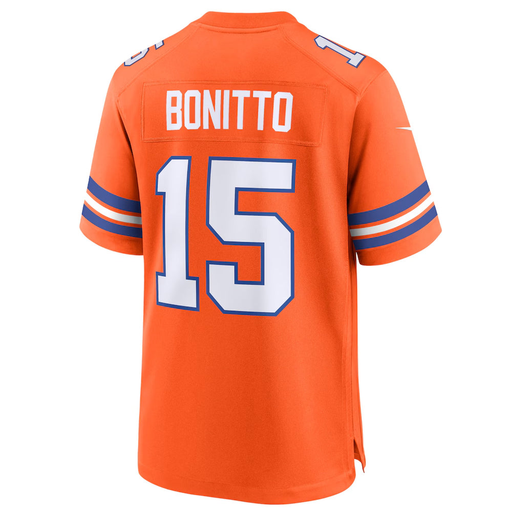 Tlead D.Broncos #15 Nik Bonitto Player Orange Collection Throwback Game Stitched Jerseys