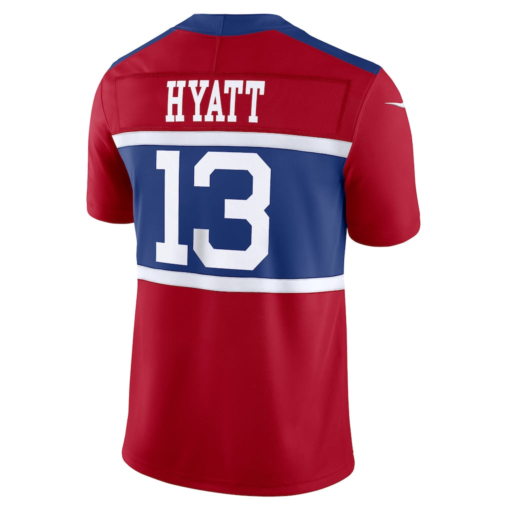Tlead NY.Giants #13 Jalin Hyatt Century Red Alternate Vapor F.U.S.E. Limited Jersey