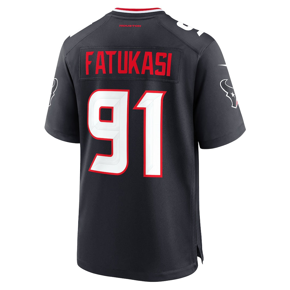 Tlead H.Texans #91 Folorunso Fatukasi Navy Team Game Jersey
