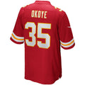 Tlead KC.Chiefs #35 Christian Okoye Red Game Retired Player Jersey