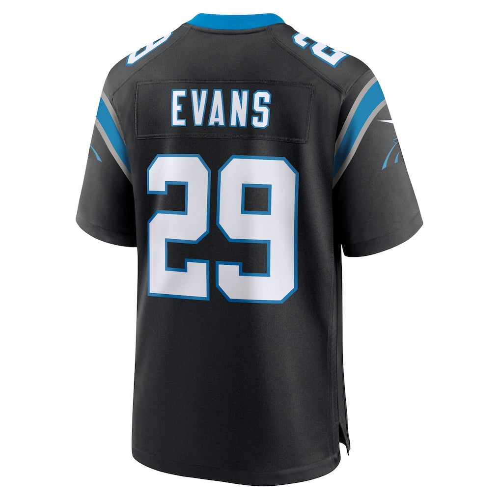Tlead C.Panthers #29 Akayleb Evans Black Team Game Jersey