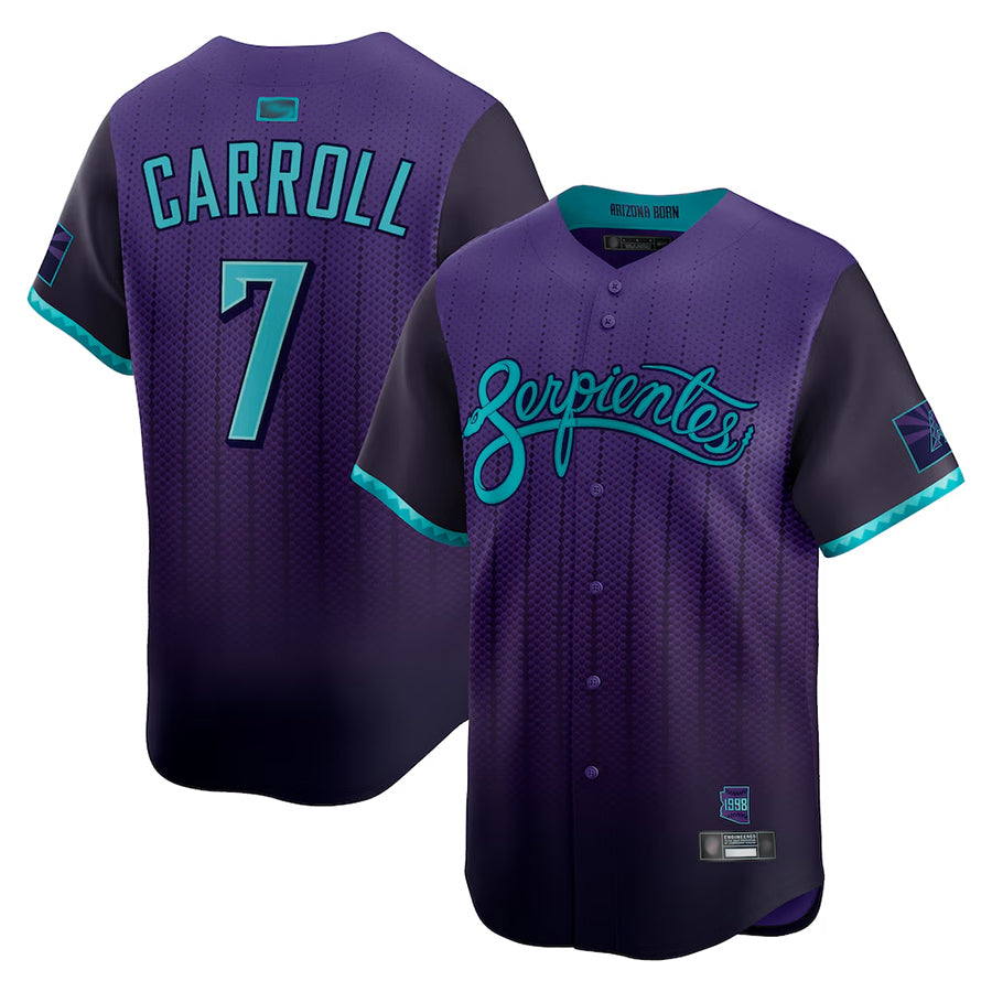 Tlead A.Diamondbacks #7 Corbin Carroll Player Purple City Connect Limited Personalized Stitched Jerseys