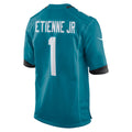 Tlead J.Jaguars #1 Travis Etienne Jr Teal Game Jersey