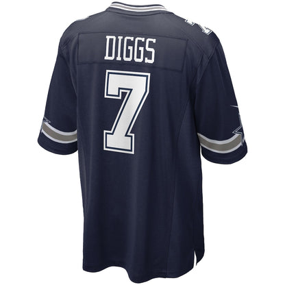 Tlead D.Cowboys #7 Trevon Diggs Navy Game Jersey