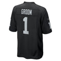 Tlead LV.Raiders #1 Groom Black Game Jersey