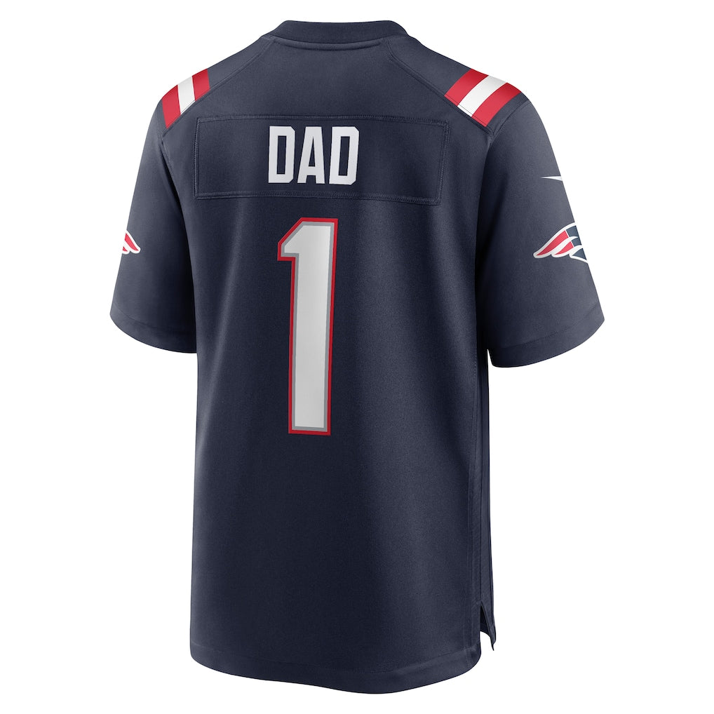 Tlead NE.Patriots #1 Dad Navy Game Jersey
