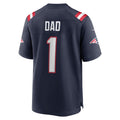 Tlead NE.Patriots #1 Dad Navy Game Jersey