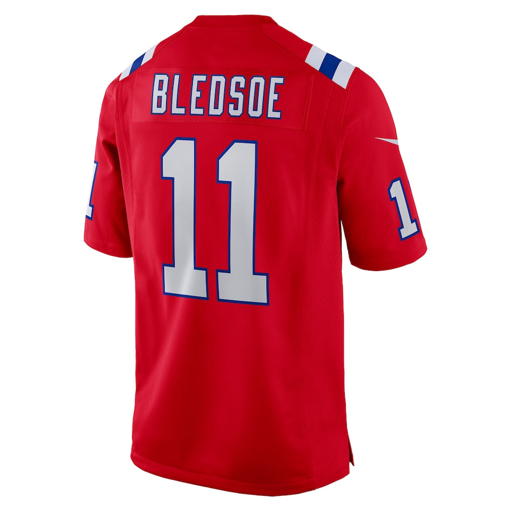 Tlead NE.Patriots #11 Drew Bledsoe Red Retired Player Alternate Game Jersey