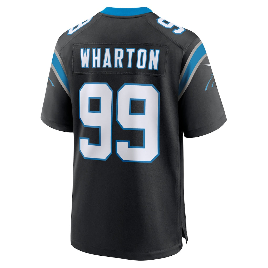 Tlead C.Panthers #99 Tershawn Wharton Black Team Game Jersey