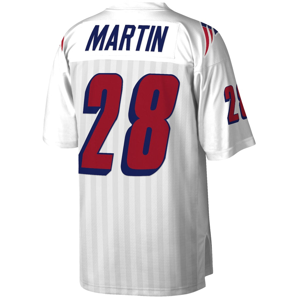 Tlead NE.Patriots #28 Curtis Martin Mitchell & Ness White Legacy Replica Jersey