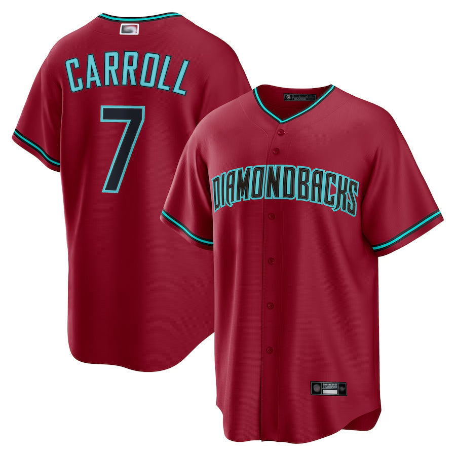 Tlead A.Diamondbacks #7 Corbin Carroll Player Red Home Replica Personalized Stitched Jerseys