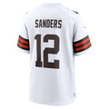 Tlead C.Browns #12 Shedeur Sanders White 2025 NFL Draft Game Jersey