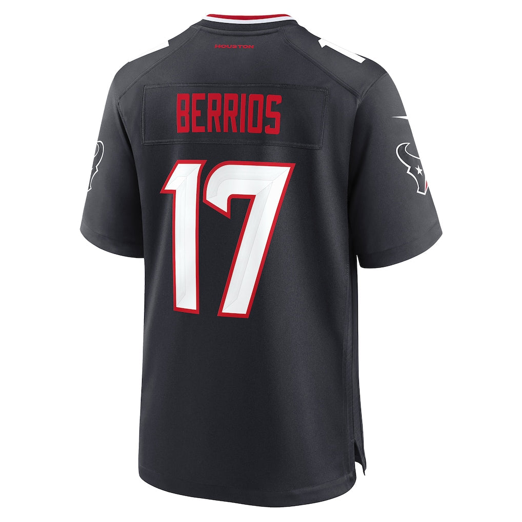 Tlead H.Texans #17 Braxton Berrios Navy Team Game Jersey