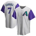 Tlead A.Diamondbacks #7 Corbin Carroll Player Cream Throwback Cooperstown Limited Personalized Stitched Jerseys