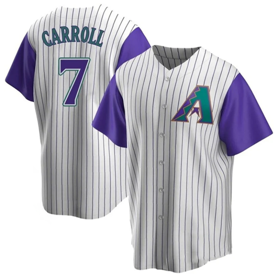 Tlead A.Diamondbacks #7 Corbin Carroll Player Cream Throwback Cooperstown Limited Personalized Stitched Jerseys