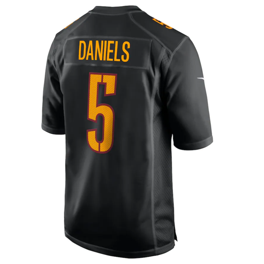 Tlead #5 Jayden Daniels Player W.Commanders Carbon Black Fashion Stitched Jersey
