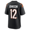 Tlead C.Bengals #12 Tyron Johnson Black Home Game Player Jersey