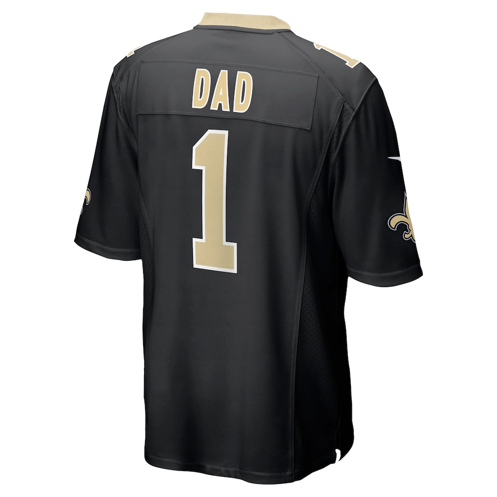 Tlead NO.Saints #1 Dad Black Game Jersey