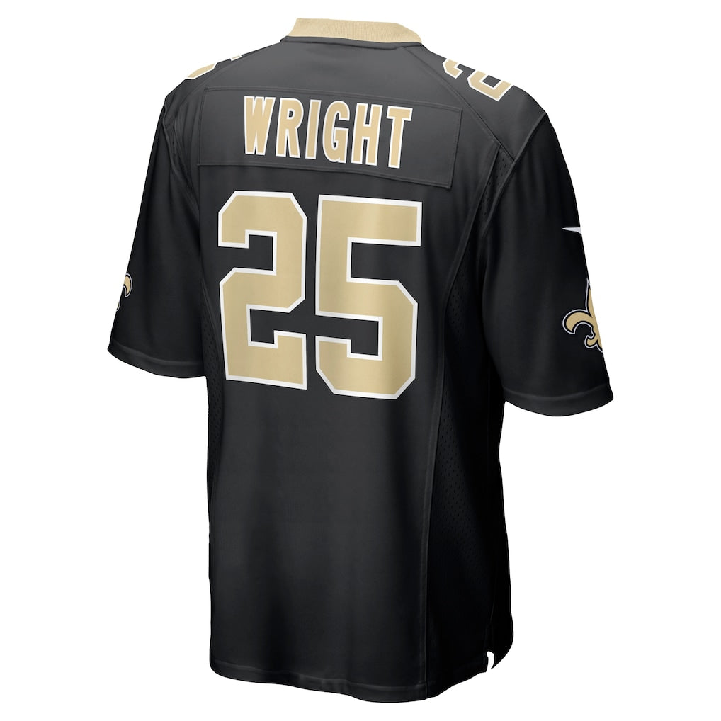 Tlead NO.Saints #25 Rejzohn Wright Black Team Game Jersey