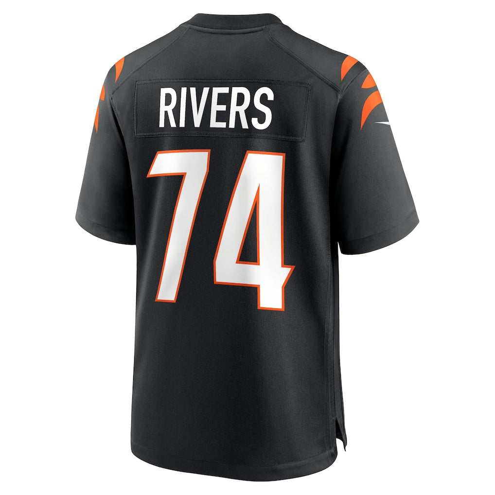 Tlead C.Bengals #74 Jalen Rivers Black Team Game Jersey