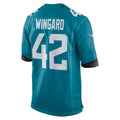 Tlead J.Jaguars #42 Andrew Wingard Teal Game Jersey