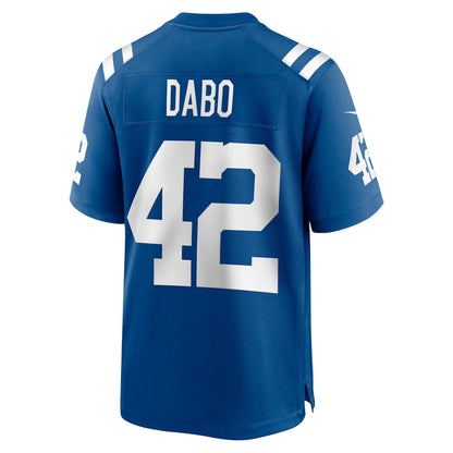 Tlead IN.Colts #42 Marcel Dabo Royal Game Player Jersey