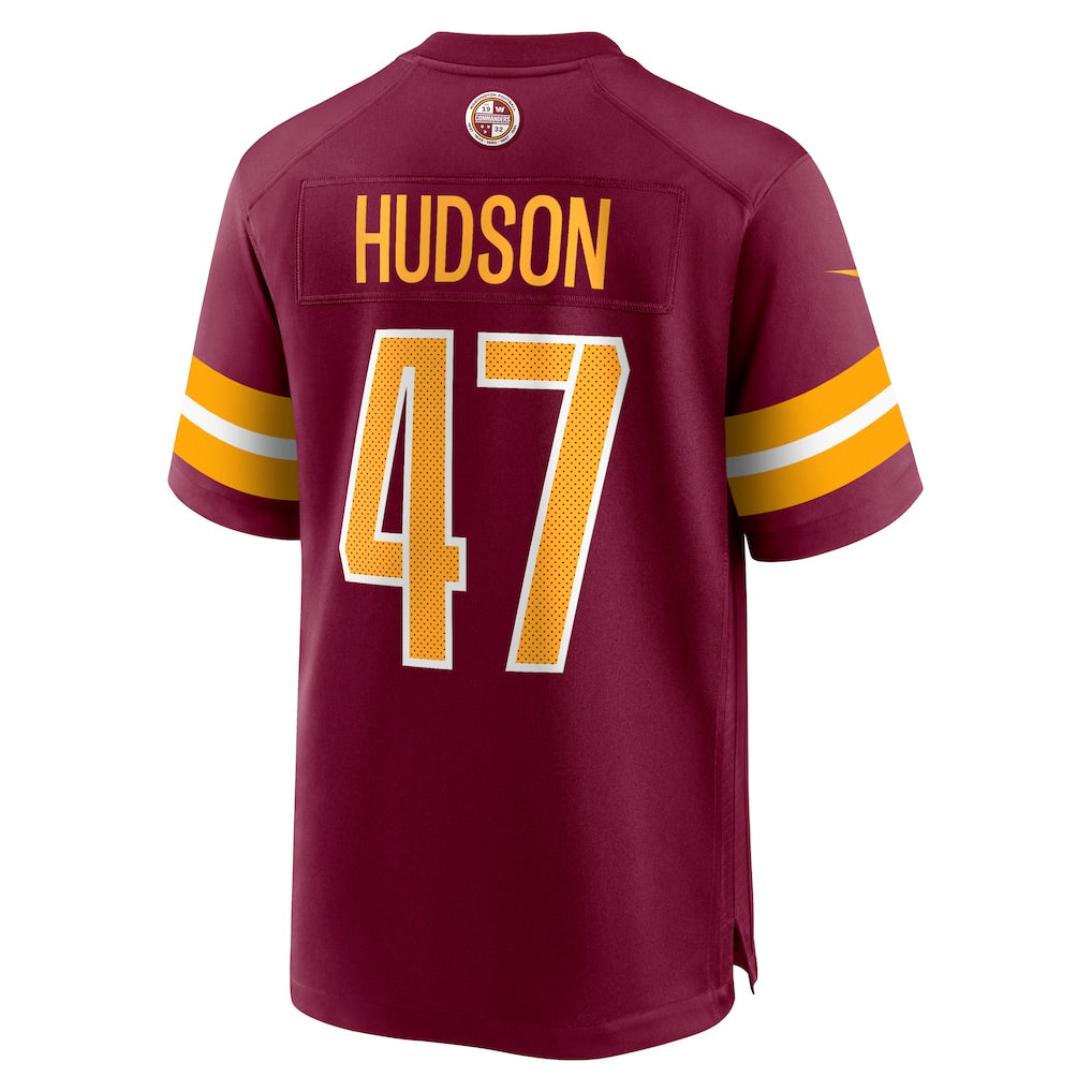 Tlead W.Commanders #47 Khaleke Hudson Burgundy Game Jersey