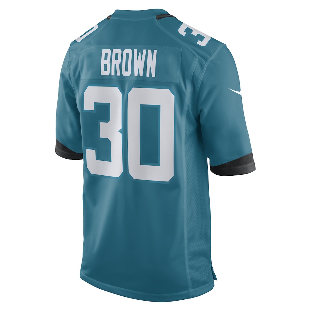 Tlead J.Jaguars #30 Montaric Brown Teal Game Player Jersey
