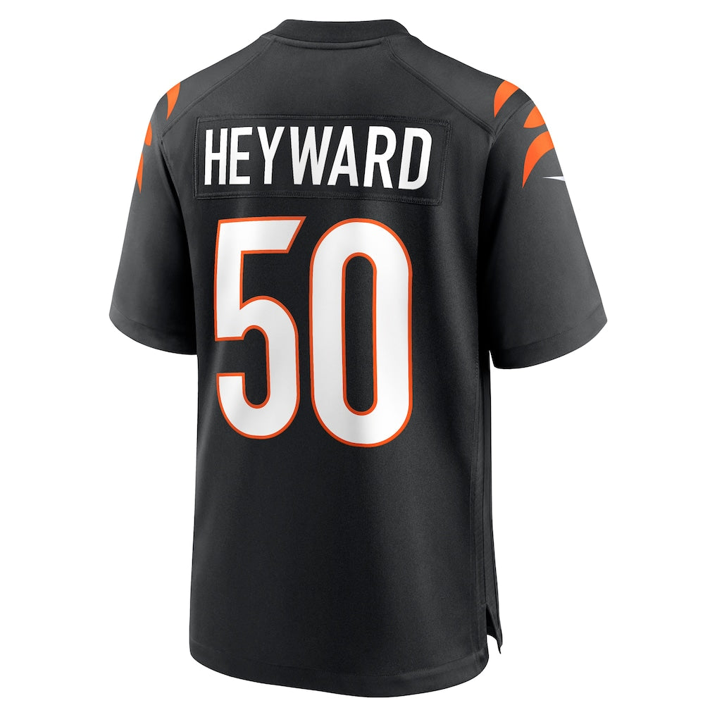 Tlead C.Bengals #50 Shaka Heyward Black Team Game Jersey