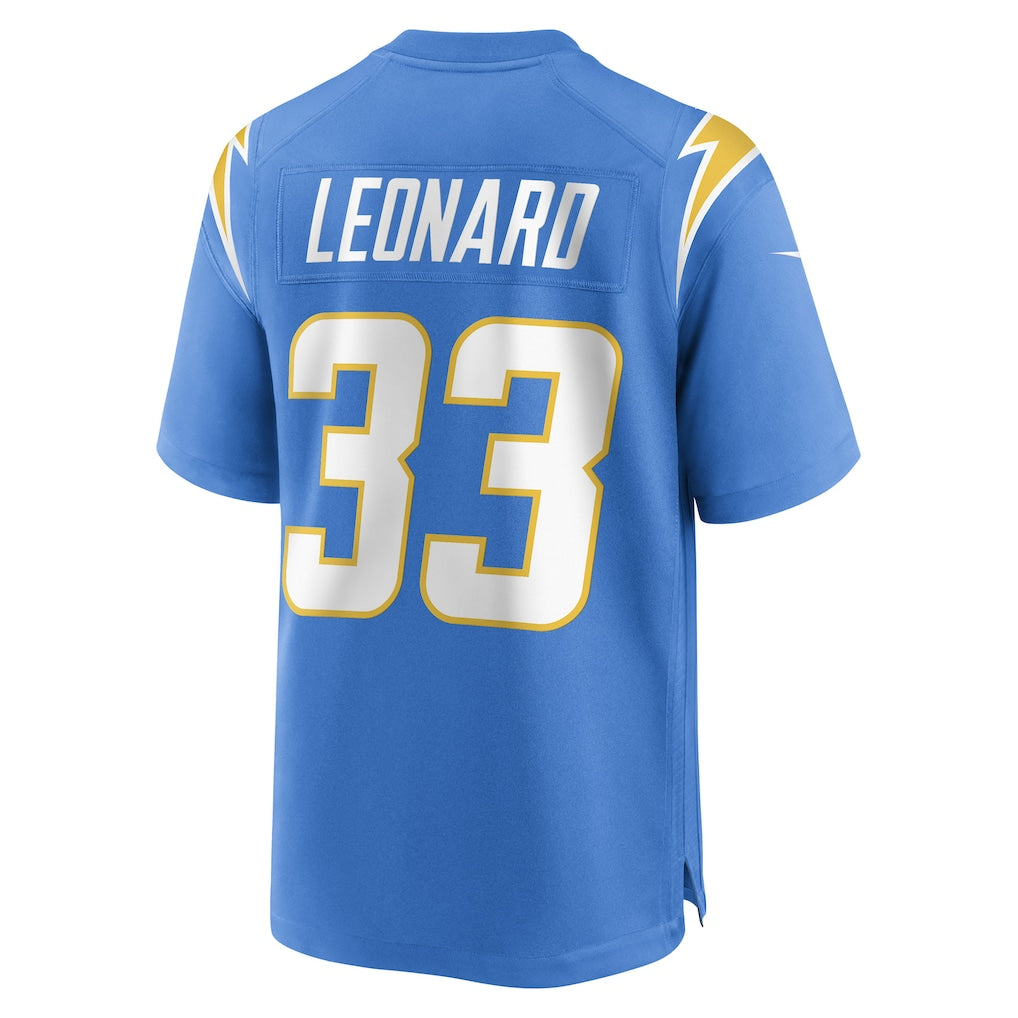 Tlead LA.Chargers #33 Deane Leonard Powder Blue Player Game Jersey