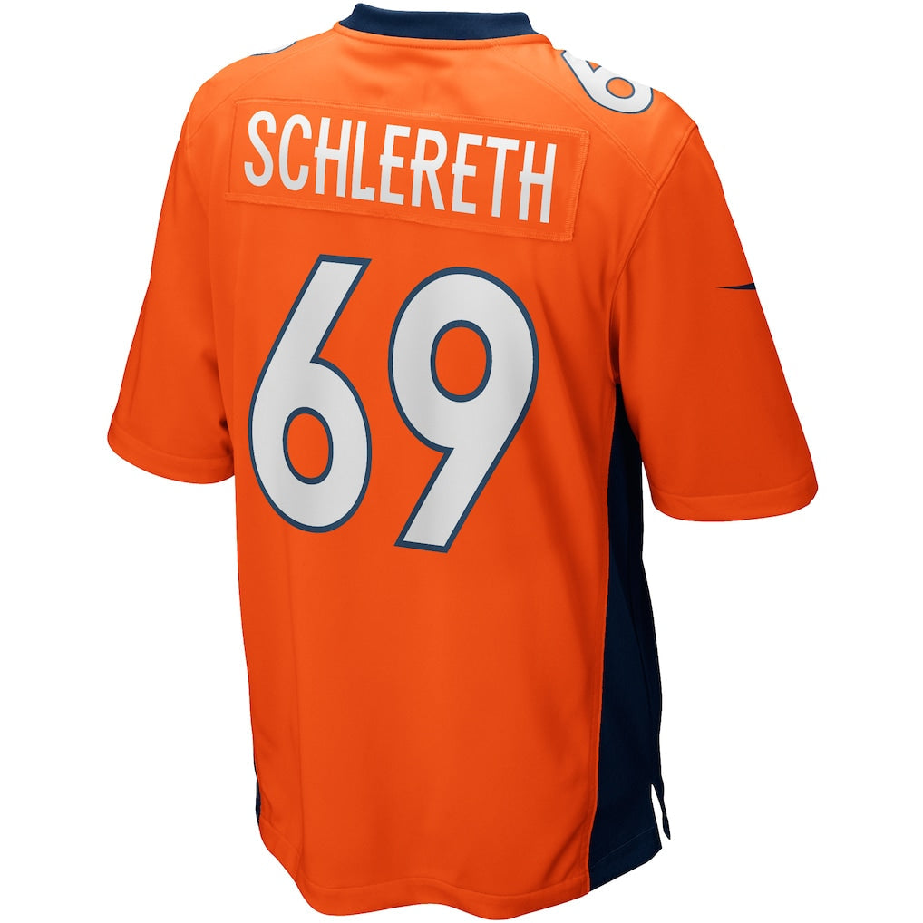 Tlead D.Broncos #69 Mark Schlereth Orange Game Retired Player Jersey