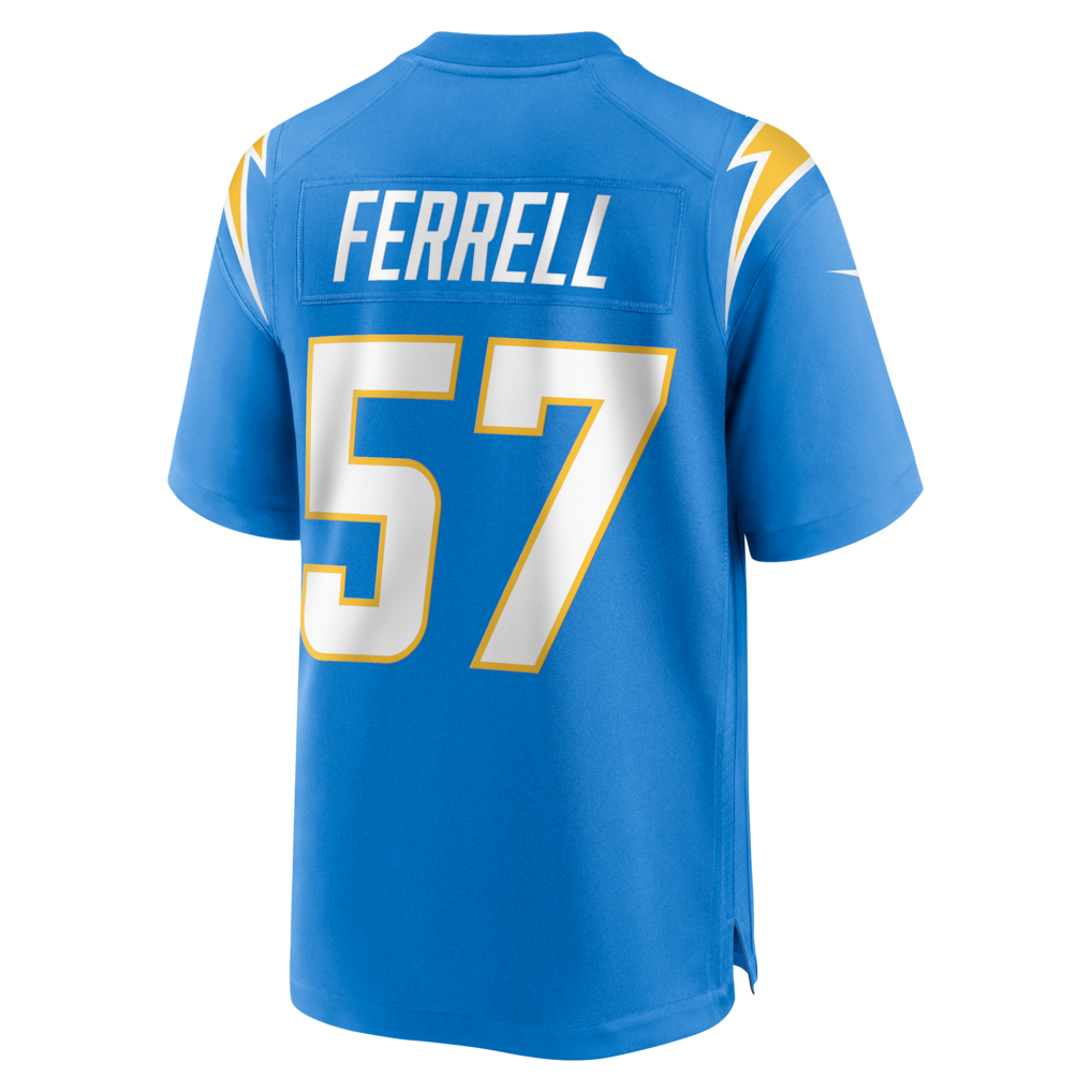 Tlead LA.Chargers #57 Clelin Ferrell Powder Blue Team Game Jersey