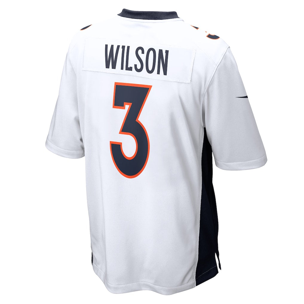 Tlead D.Broncos #3 Russell Wilson White Game Jersey
