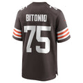 Tlead C.Browns #75 Joel Bitonio Brown Game Jersey