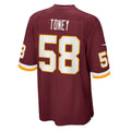 Tlead W.Commanders #58 Shaka Toney Burgundy Game Jersey
