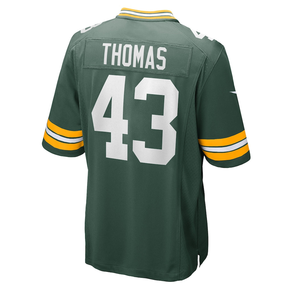 Tlead GB.Packers #43 Kiondre Thomas Green Team Game Jersey