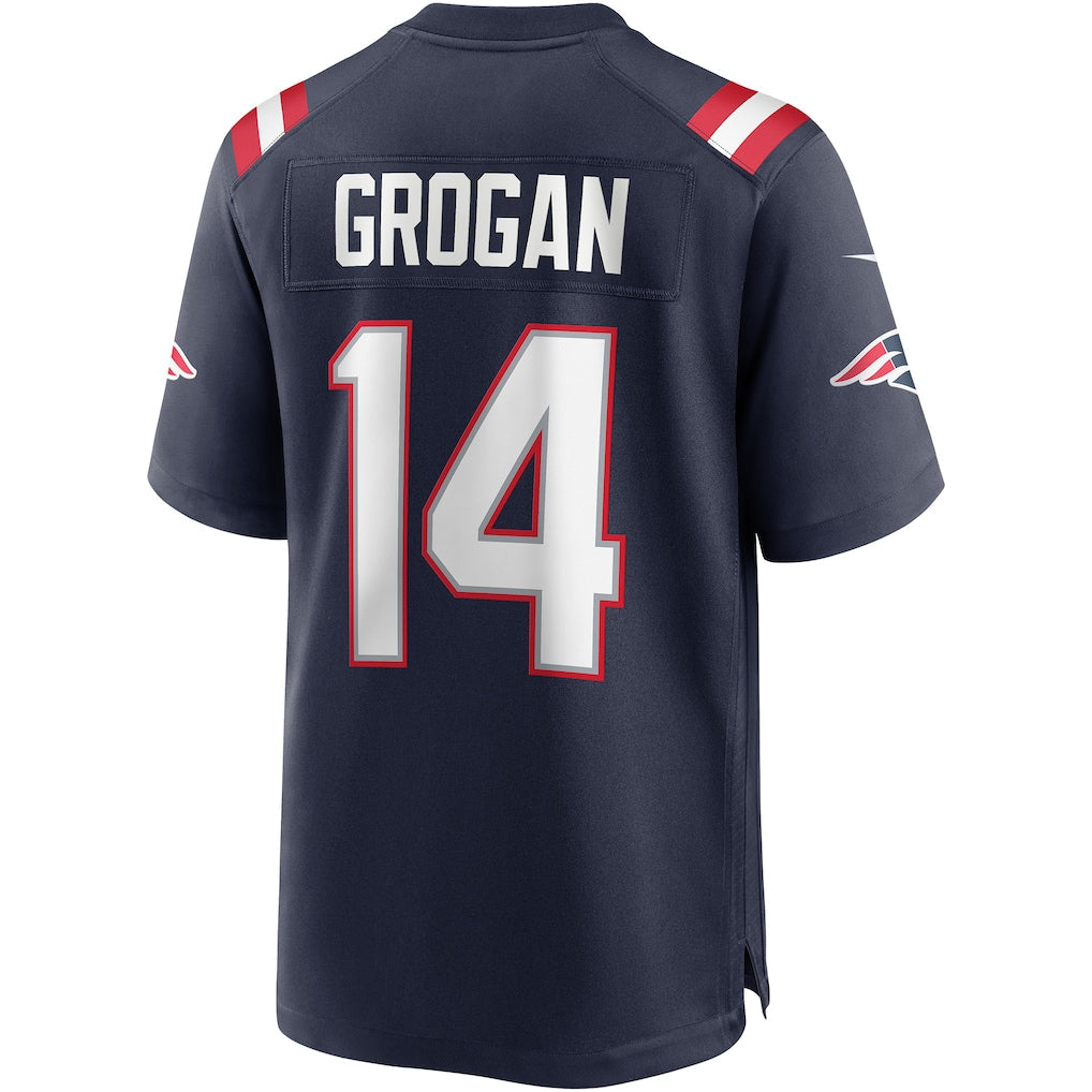 Tlead NE.Patriots #14 Steve Grogan Navy Game Retired Player Jersey