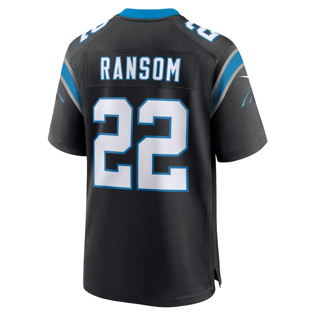 Tlead C.Panthers #22 Lathan Ransom Black Team Game Jersey
